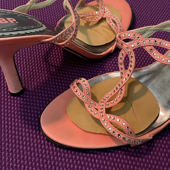 BP. High Heel Rhinestone Sandals - Pink/Coral 🌺 - Picture 7 of 8